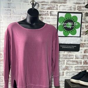 Maurices Pink Cut Out Sweatshirt with 3/4 Sleeves